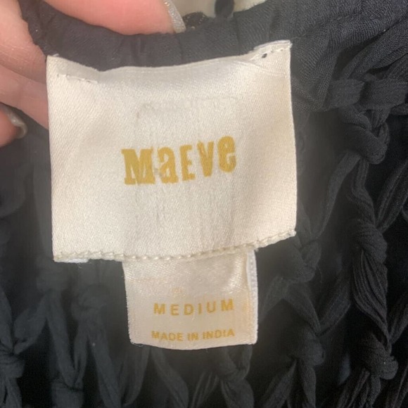 Anthropologie Womens Maeve Abilene Black Maxi Sleeveless Crochet strappy neck M - Picture 7 of 8